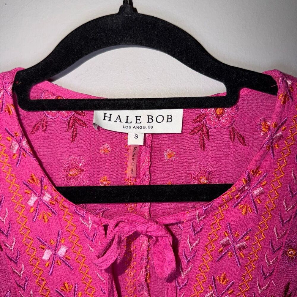 Hale Bob embroidered boho balloon sleeve tunic top - Picture 4 of 9
